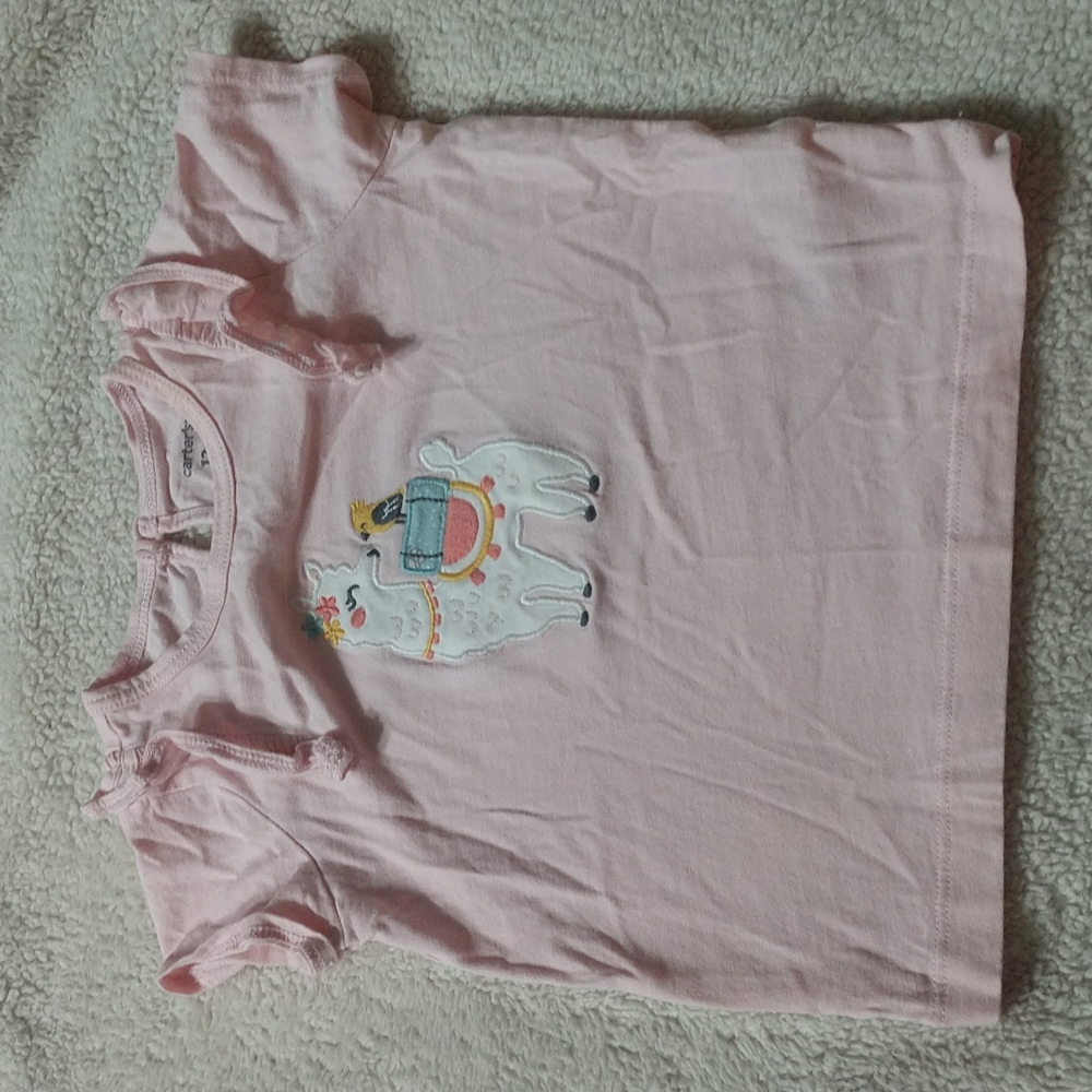 3/$15 Carter's Baby Girl Llama T-shirt Size 12 Months